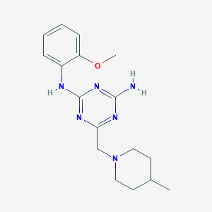 N-(2-methoxyphenyl)-6-[(4-methyl-1-piperidinyl)methyl]-1,3,5-triazine-2,4-diamine