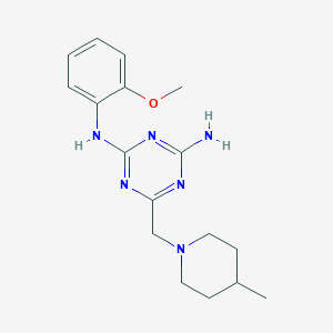 molecular formula C17H24N6O B5748883 N-(2-methoxyphenyl)-6-[(4-methyl-1-piperidinyl)methyl]-1,3,5-triazine-2,4-diamine 