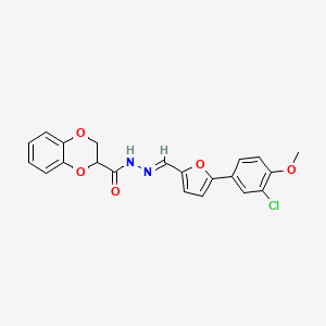 N'-{[5-(3-chloro-4-methoxyphenyl)-2-furyl]methylene}-2,3-dihydro-1,4-benzodioxine-2-carbohydrazide