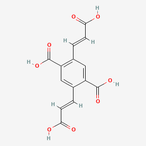 molecular formula C14H10O8 B5748952 2,5-bis[(E)-2-carboxyethenyl]benzene-1,4-dicarboxylic acid 