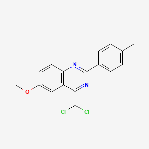 molecular formula C17H14Cl2N2O B5748957 4-(dichloromethyl)-6-methoxy-2-(4-methylphenyl)quinazoline 