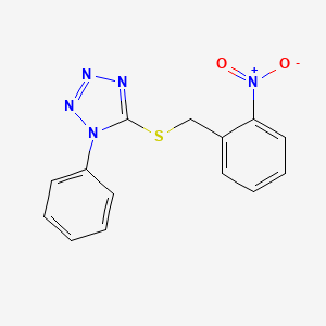 molecular formula C14H11N5O2S B5748964 5-[(2-nitrobenzyl)thio]-1-phenyl-1H-tetrazole 