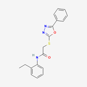 molecular formula C18H17N3O2S B5748975 N-(2-ethylphenyl)-2-[(5-phenyl-1,3,4-oxadiazol-2-yl)thio]acetamide 