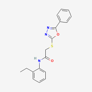 molecular formula C18H17N3O2S B5748975 N-(2-ethylphenyl)-2-[(5-phenyl-1,3,4-oxadiazol-2-yl)sulfanyl]acetamide 