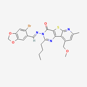 3-{[(6-bromo-1,3-benzodioxol-5-yl)methylene]amino}-2-butyl-9-(methoxymethyl)-7-methylpyrido[3',2':4,5]thieno[3,2-d]pyrimidin-4(3H)-one