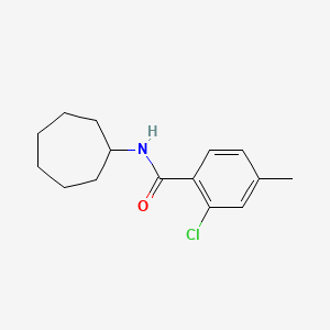 molecular formula C15H20ClNO B5749011 2-chloro-N-cycloheptyl-4-methylbenzamide 