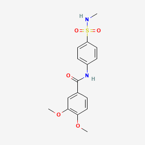 molecular formula C16H18N2O5S B5749018 3,4-dimethoxy-N-{4-[(methylamino)sulfonyl]phenyl}benzamide 