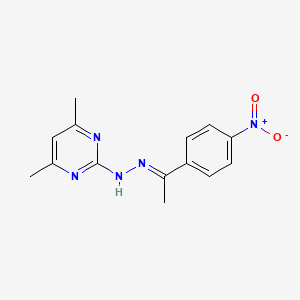 molecular formula C14H15N5O2 B5749036 1-(4-nitrophenyl)ethanone (4,6-dimethyl-2-pyrimidinyl)hydrazone 