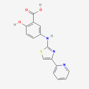 2-hydroxy-5-{[4-(2-pyridinyl)-1,3-thiazol-2-yl]amino}benzoic acid