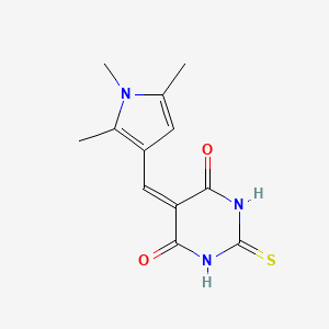 molecular formula C12H13N3O2S B5749054 2-thioxo-5-[(1,2,5-trimethyl-1H-pyrrol-3-yl)methylene]dihydro-4,6(1H,5H)-pyrimidinedione 