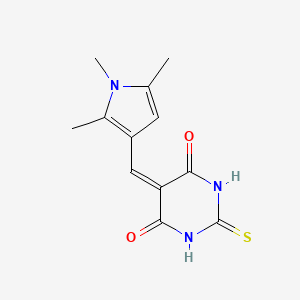 molecular formula C12H13N3O2S B5749054 2-Sulfanylidene-5-[(1,2,5-trimethylpyrrol-3-yl)methylidene]-1,3-diazinane-4,6-dione 