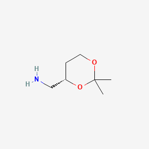 molecular formula C7H15NO2 B574908 (S)-2,2-Dimethyl-4-aminomethyl-1,3-dioxane CAS No. 191354-52-6