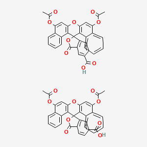 molecular formula C66H40O18 B574912 5(6)-Carboxynaphthofluorescein diacetate CAS No. 163831-68-3