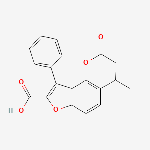 molecular formula C19H12O5 B5749123 4-甲基-2-氧代-9-苯基-2H-呋喃[2,3-h]色满-8-羧酸 