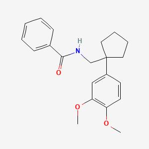 molecular formula C21H25NO3 B5749134 N-{[1-(3,4-dimethoxyphenyl)cyclopentyl]methyl}benzamide 