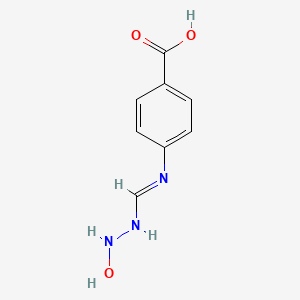 molecular formula C8H9N3O3 B574918 4-{(E)-[(2-Hydroxyhydrazino)methylene]amino}benzoic acid CAS No. 189365-93-3