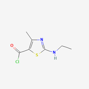 molecular formula C7H9ClN2OS B574922 2-(Ethylamino)-4-methyl-1,3-thiazole-5-carbonyl chloride CAS No. 162651-15-2