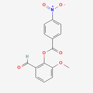 molecular formula C15H11NO6 B5749243 2-formyl-6-methoxyphenyl 4-nitrobenzoate 