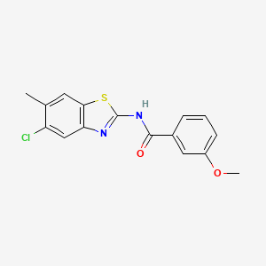 N-(5-chloro-6-methyl-1,3-benzothiazol-2-yl)-3-methoxybenzamide