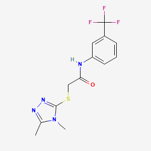 molecular formula C13H13F3N4OS B5749357 2-[(4,5-dimethyl-4H-1,2,4-triazol-3-yl)thio]-N-[3-(trifluoromethyl)phenyl]acetamide 