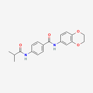 N-(2,3-dihydro-1,4-benzodioxin-6-yl)-4-(isobutyrylamino)benzamide