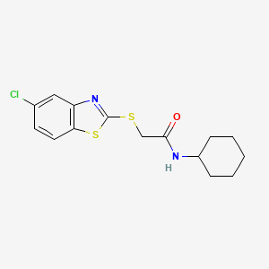 molecular formula C15H17ClN2OS2 B5749380 2-[(5-chloro-1,3-benzothiazol-2-yl)thio]-N-cyclohexylacetamide 