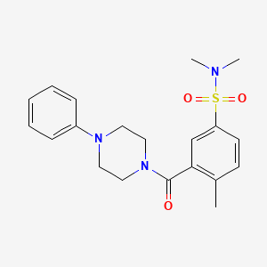 molecular formula C20H25N3O3S B5749384 N,N,4-trimethyl-3-[(4-phenyl-1-piperazinyl)carbonyl]benzenesulfonamide 