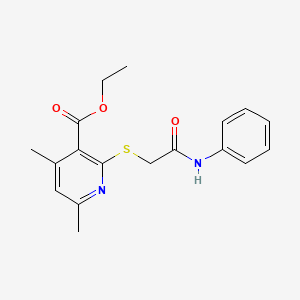 molecular formula C18H20N2O3S B5749409 ethyl 2-[(2-anilino-2-oxoethyl)thio]-4,6-dimethylnicotinate 