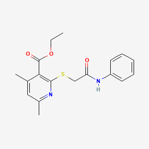 molecular formula C18H20N2O3S B5749409 ETHYL 4,6-DIMETHYL-2-{[(PHENYLCARBAMOYL)METHYL]SULFANYL}PYRIDINE-3-CARBOXYLATE 