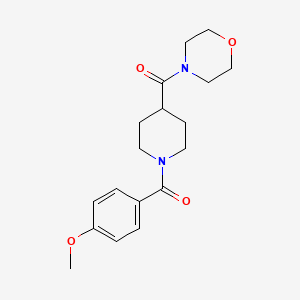 molecular formula C18H24N2O4 B5749414 4-{[1-(4-methoxybenzoyl)-4-piperidinyl]carbonyl}morpholine 