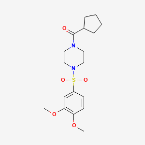 molecular formula C18H26N2O5S B5749422 1-(cyclopentylcarbonyl)-4-[(3,4-dimethoxyphenyl)sulfonyl]piperazine 