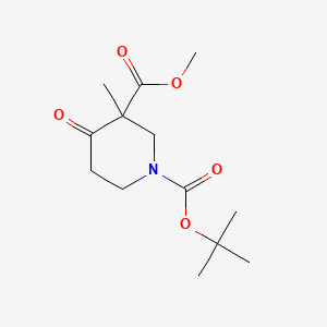 molecular formula C13H21NO5 B574943 Methyl 1-Boc-3-methyl-4-oxo-piperidine-3-carboxylate CAS No. 193274-53-2