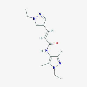 molecular formula C15H21N5O B5749443 N-(1-ethyl-3,5-dimethyl-1H-pyrazol-4-yl)-3-(1-ethyl-1H-pyrazol-4-yl)acrylamide 