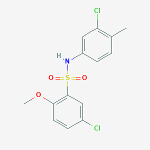 molecular formula C14H13Cl2NO3S B5749460 5-chloro-N-(3-chloro-4-methylphenyl)-2-methoxybenzenesulfonamide 