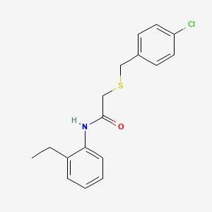 molecular formula C17H18ClNOS B5749471 2-[(4-chlorobenzyl)thio]-N-(2-ethylphenyl)acetamide 