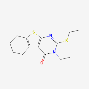 molecular formula C14H18N2OS2 B5749474 3-ethyl-2-(ethylthio)-5,6,7,8-tetrahydro[1]benzothieno[2,3-d]pyrimidin-4(3H)-one 