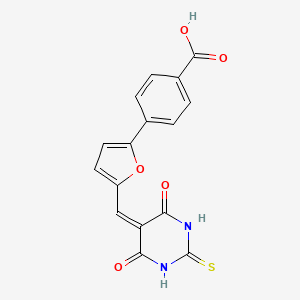 4-{5-[(4,6-dioxo-2-thioxotetrahydro-5(2H)-pyrimidinylidene)methyl]-2-furyl}benzoic acid