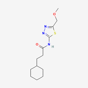 molecular formula C13H21N3O2S B5749508 3-cyclohexyl-N-[5-(methoxymethyl)-1,3,4-thiadiazol-2-yl]propanamide 