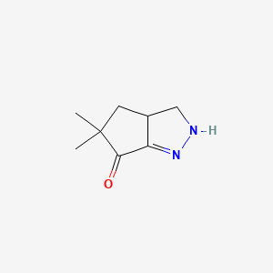 molecular formula C8H12N2O B574952 5,5-Dimethyl-3,3a,4,5-tetrahydrocyclopenta[c]pyrazol-6(2H)-one CAS No. 165686-37-3
