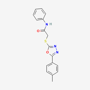 2-{[5-(4-methylphenyl)-1,3,4-oxadiazol-2-yl]thio}-N-phenylacetamide