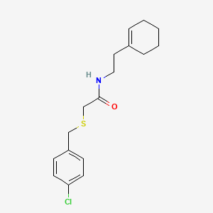 molecular formula C17H22ClNOS B5749575 2-[(4-chlorobenzyl)thio]-N-[2-(1-cyclohexen-1-yl)ethyl]acetamide 