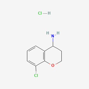 molecular formula C9H11Cl2NO B574959 8-chloro-3,4-dihydro-2H-1-benzopyran-4-amine hydrochloride CAS No. 191608-19-2