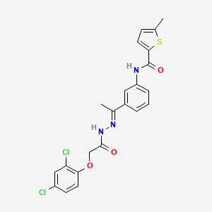 molecular formula C22H19Cl2N3O3S B5749616 N-(3-{N-[(2,4-dichlorophenoxy)acetyl]ethanehydrazonoyl}phenyl)-5-methyl-2-thiophenecarboxamide 