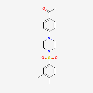 molecular formula C20H24N2O3S B5749633 1-(4-{4-[(3,4-dimethylphenyl)sulfonyl]-1-piperazinyl}phenyl)ethanone 
