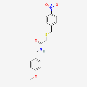 molecular formula C17H18N2O4S B5749667 N-(4-methoxybenzyl)-2-[(4-nitrobenzyl)thio]acetamide 