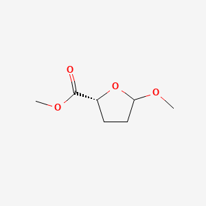 molecular formula C7H12O4 B574967 (2R)-Methyl 5-methoxytetrahydrofuran-2-carboxylate CAS No. 195067-08-4