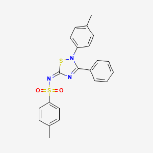 molecular formula C22H19N3O2S2 B5749670 4-methyl-N-[2-(4-methylphenyl)-3-phenyl-1,2,4-thiadiazol-5(2H)-ylidene]benzenesulfonamide 