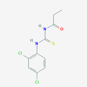 molecular formula C10H10Cl2N2OS B5749685 N-{[(2,4-dichlorophenyl)amino]carbonothioyl}propanamide 