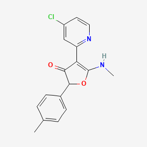 molecular formula C17H15ClN2O2 B574969 4-(4-Chloropyridin-2-yl)-5-(methylamino)-2-(4-methylphenyl)furan-3-one CAS No. 187592-00-3