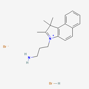 molecular formula C18H24Br2N2 B574970 3-(1,1,2-Trimethylbenzo[e]indol-3-ium-3-yl)propan-1-amine;bromide;hydrobromide CAS No. 162411-26-9